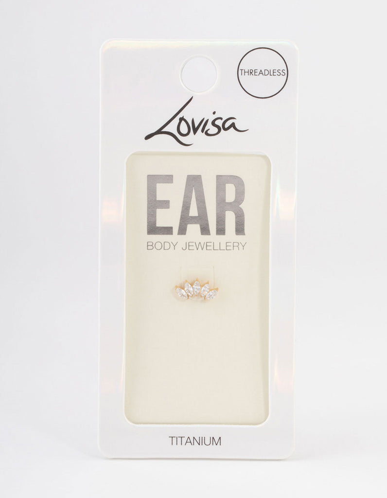 Titanium Earrings Lovisa Gold Plated Titanium Cubic Zirconia