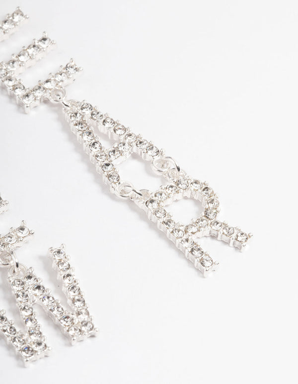 Silver New Year Drop Earrings