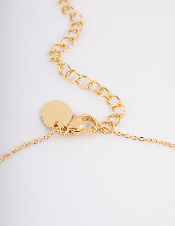 Waterproof Gold Plated Stainless Steel Vintage Rounded Pendant Necklace