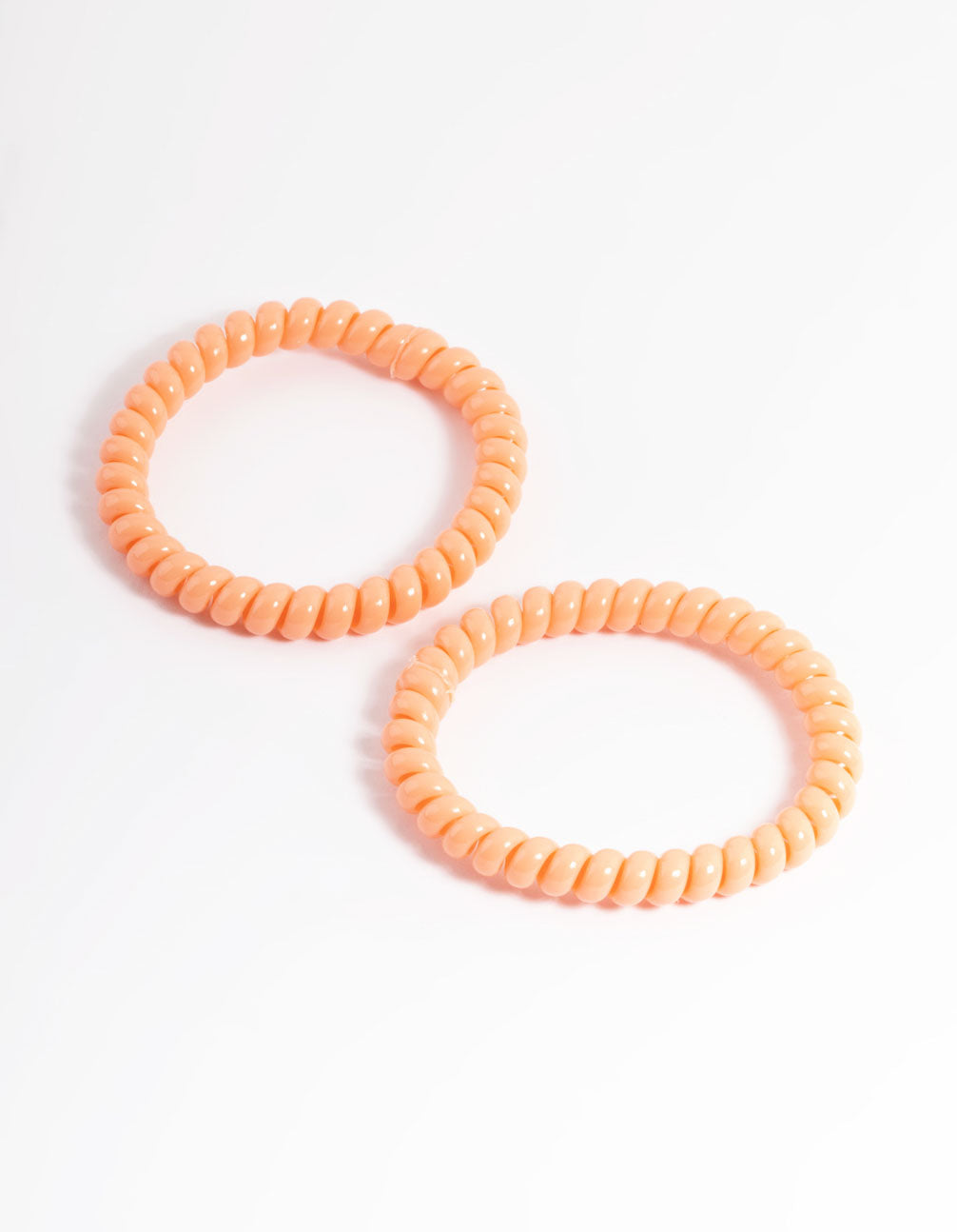 Orange Plastic Narrow Hair Spiral Pack
