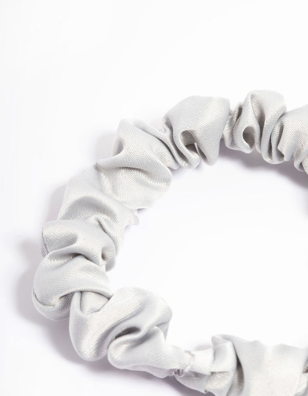 Grey Fabric Narrow Scrunchie