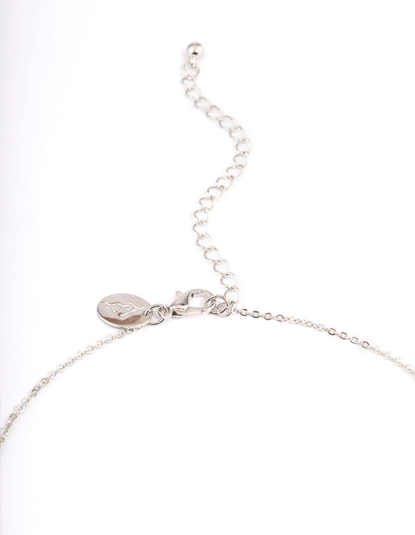 Silver Cubic Zirconia Pave Butterfly Earrings & Necklace Set