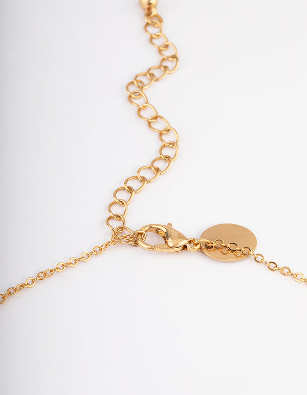 Gold Long Semi Precious Necklace