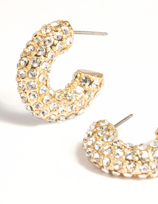 Gold Sparkle Hoop Earrings