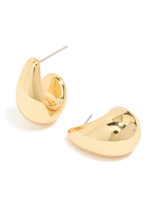 Gold Plated Bubble Drop Stud Earrings