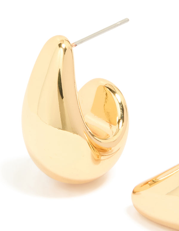 Gold Plated Bubble Drop Stud Earrings