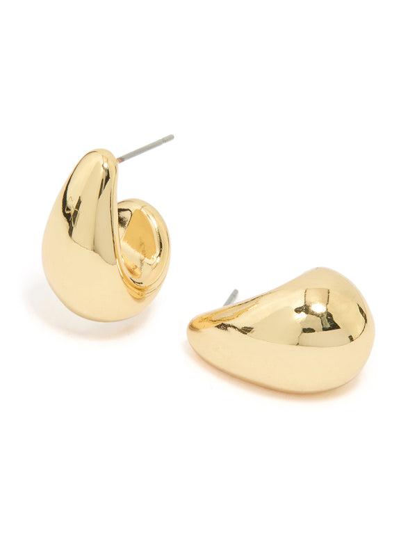 Gold Plated Bubble Drop Stud Earrings