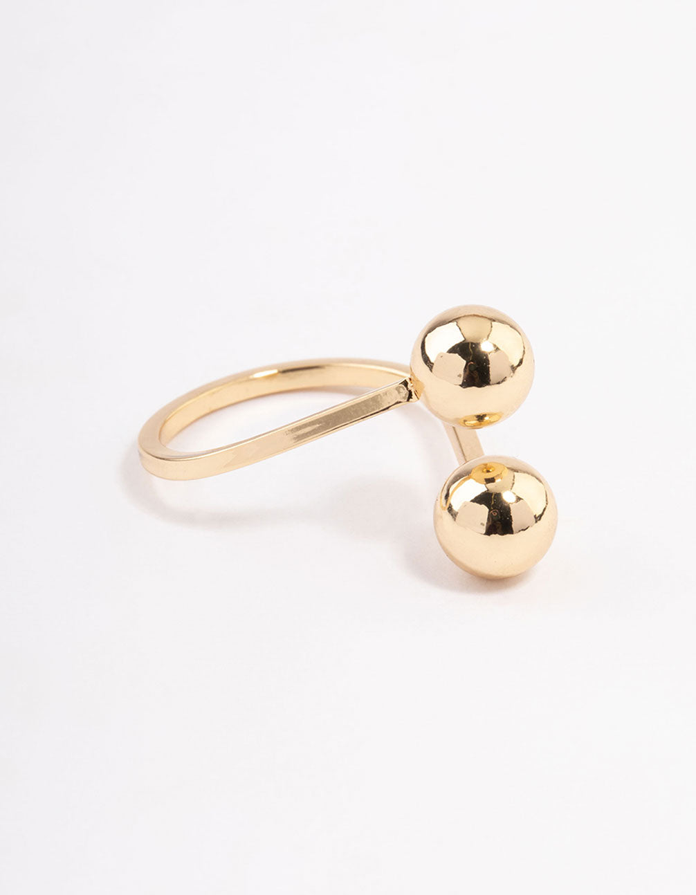 Gold Plated Double Ball Ring