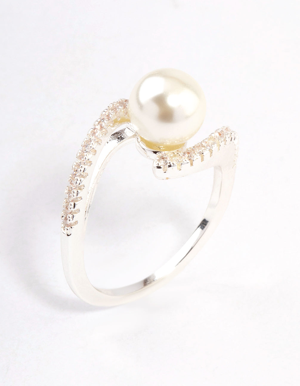 Silver Plated Wrapped Pearl Ring