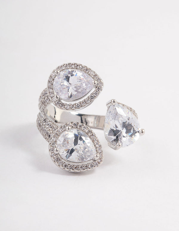 Silver Luxe Pear Ring