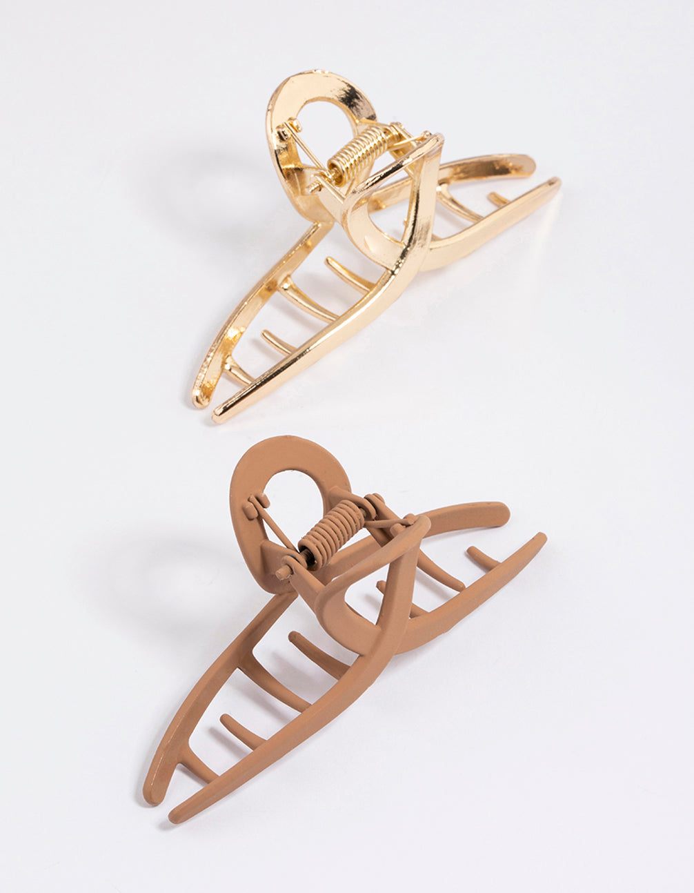 Brown Coated Metal Claw Clip Pack