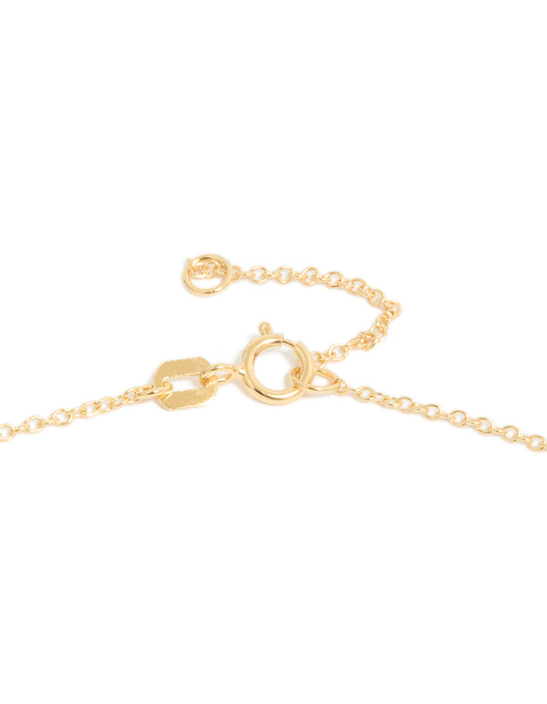 Gold Plated Sterling Silver Pearl Cubic Zirconia Necklace