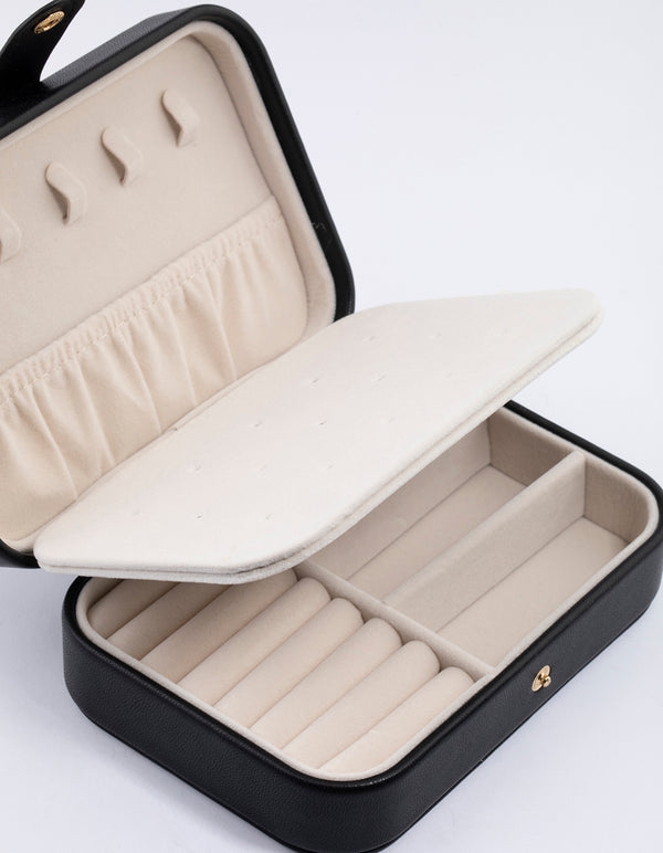 Black Faux Leather Vanity Jewellery Box