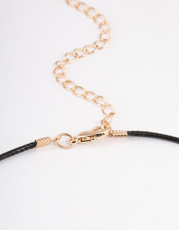 Silver Rose Quartz Donut Cord Necklace