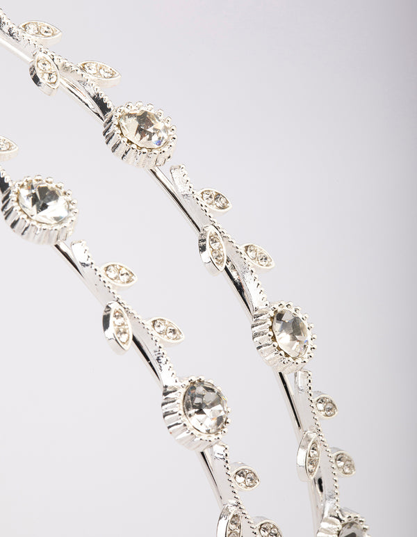 Silver Floral Diamante Headband