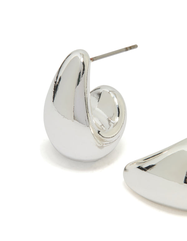 Silver Plated Bubble Drop Stud Earrings