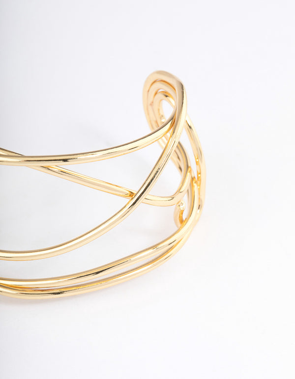 Gold Plated Organic Wire Bangle