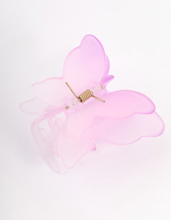 Lilac & Pink Gradient Butterfly Claw Clip