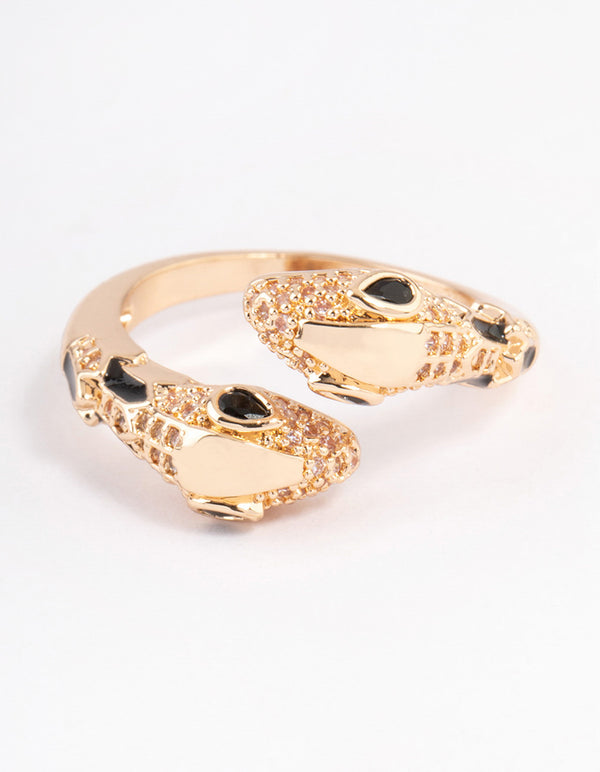 Black Slim Snake Ring