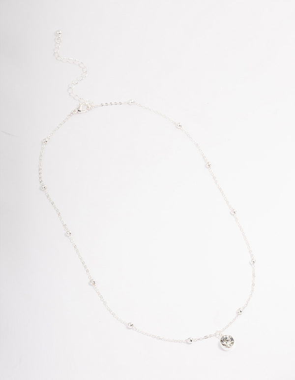 Silver Diamante Satelite Chain Necklace