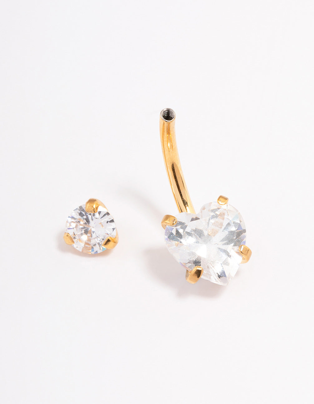 Gold Plated Surgical Steel Love Heart Claw Belly Ring