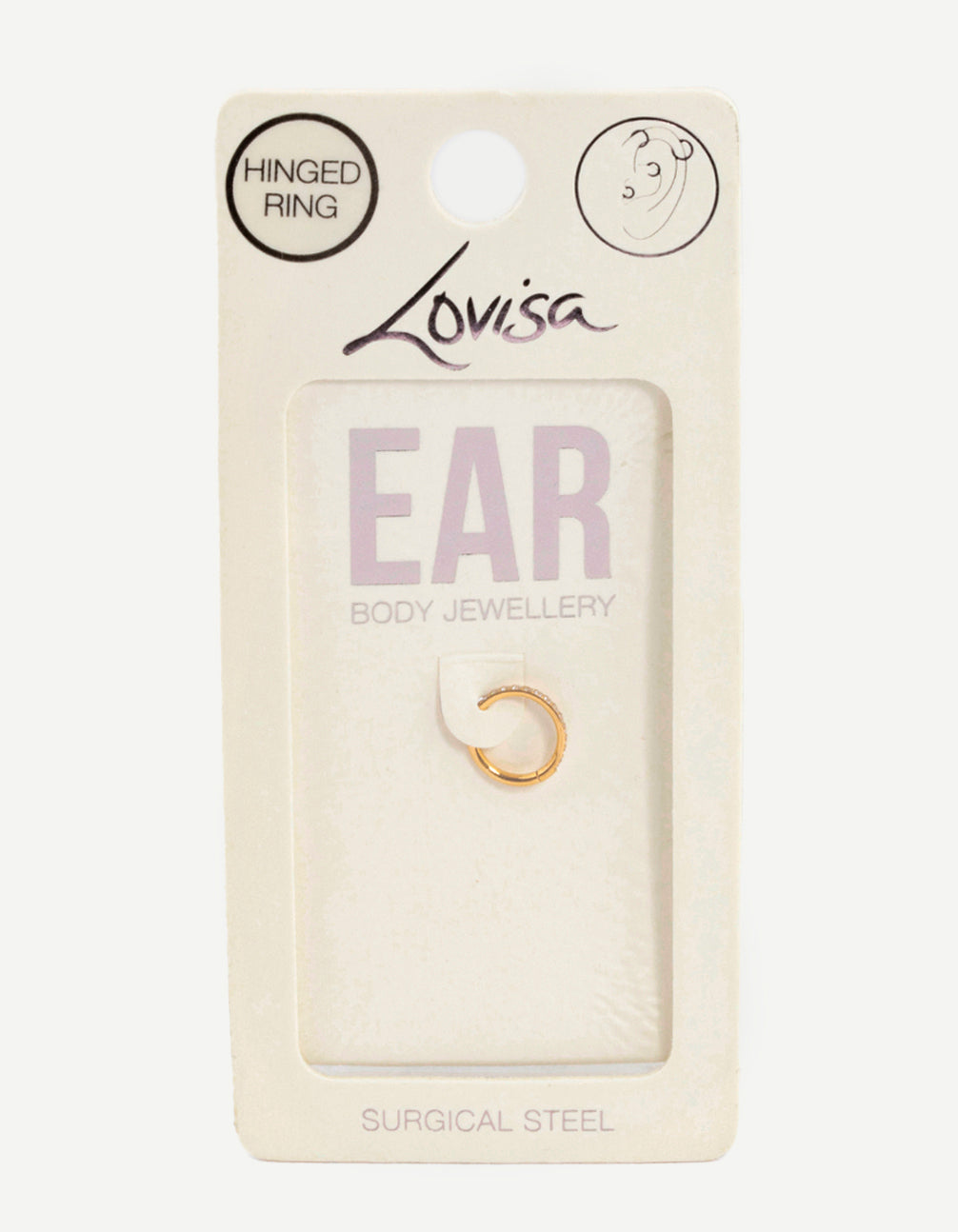 Gold Plated Surgical Steel Fine Pave Band Clicker Ring