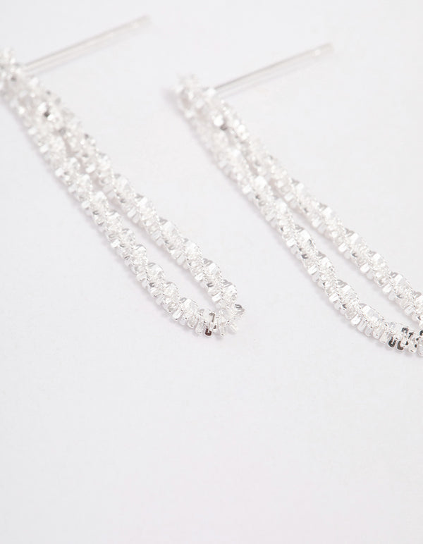 Sterling Silver Loop Dangle Earrings