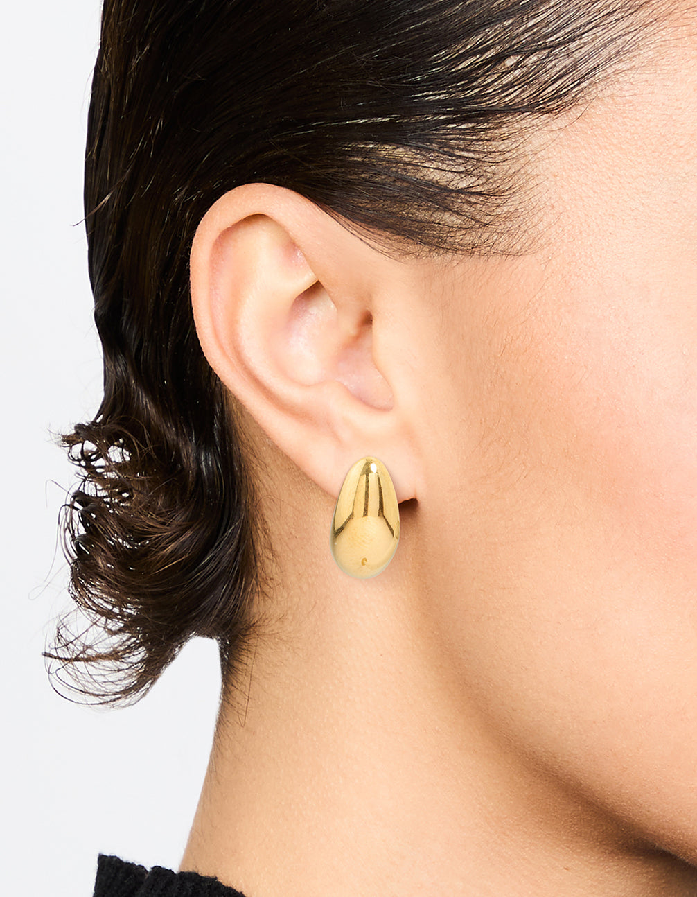 Waterproof Gold Plated Stainless Steel Small Bubble Hoop Earrings