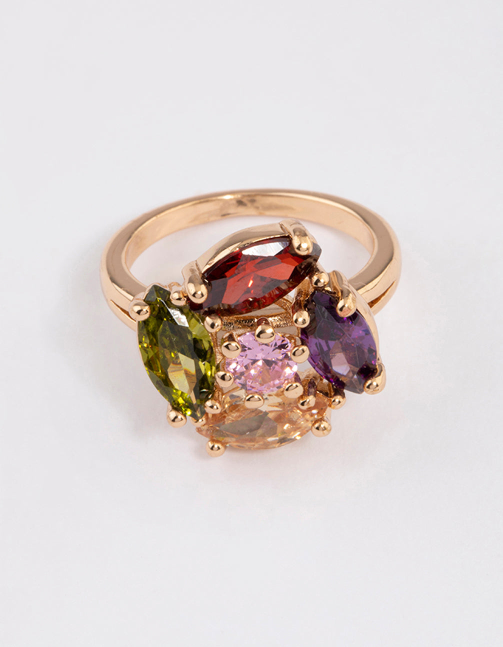 Gold Oval Stone Cocktail Ring