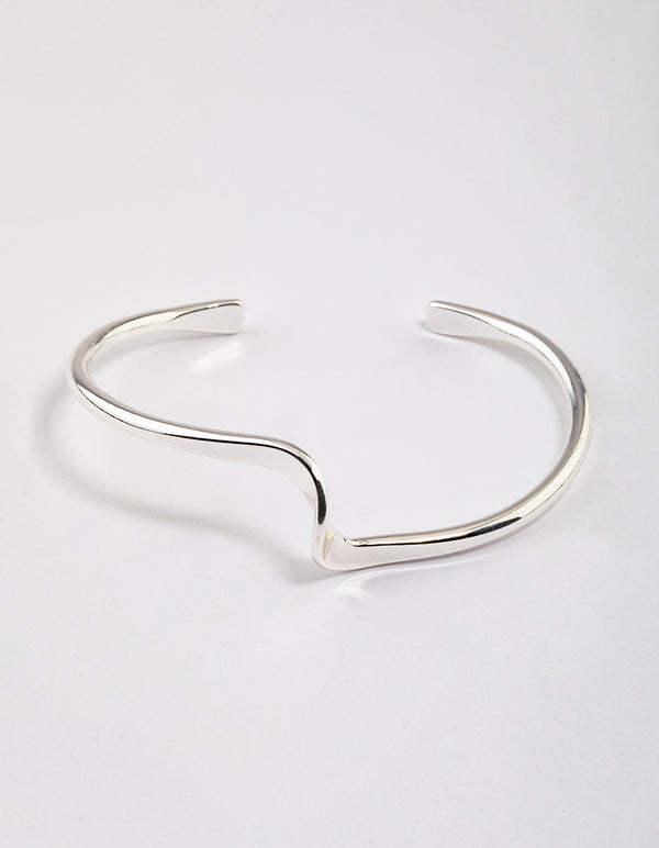 Silver Bold Wave Cuff