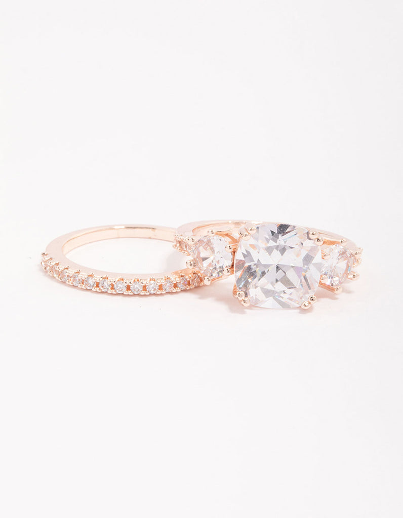 Rose Gold Triple Stone Ring Set Lovisa