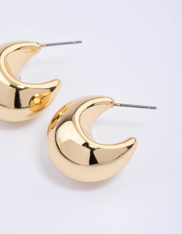 Gold Plated Chunky Bubble Hoop Earrings