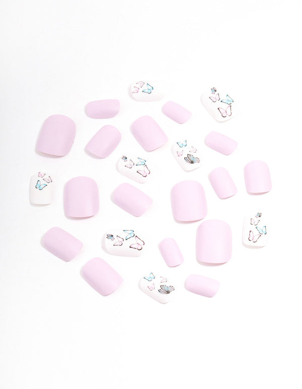 Tweens Lilac & Butterfly Press On Nails