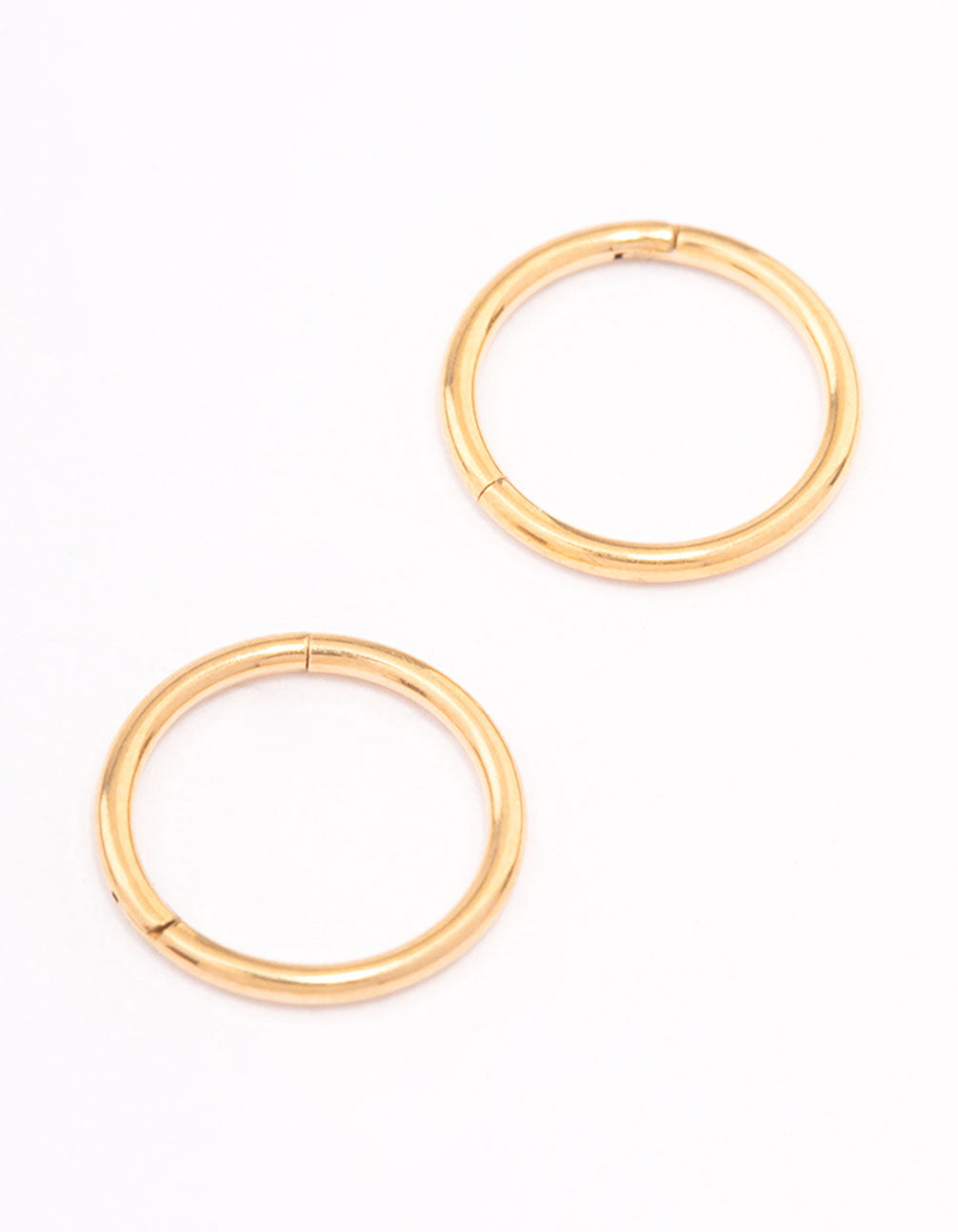 Gold Plated Plain Clicker Earrings 7mm