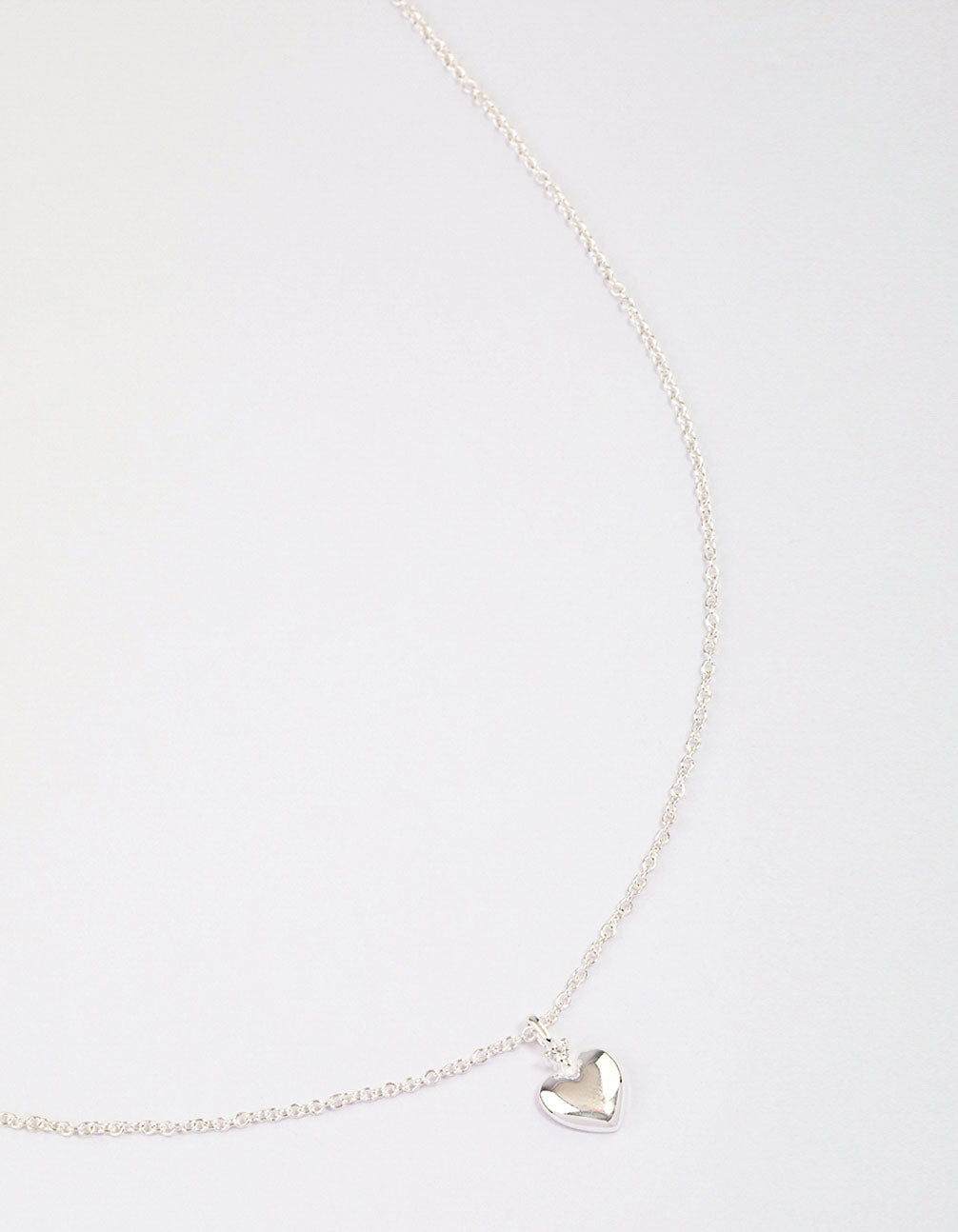 Sterling Silver Puffy Heart Pendant Necklace