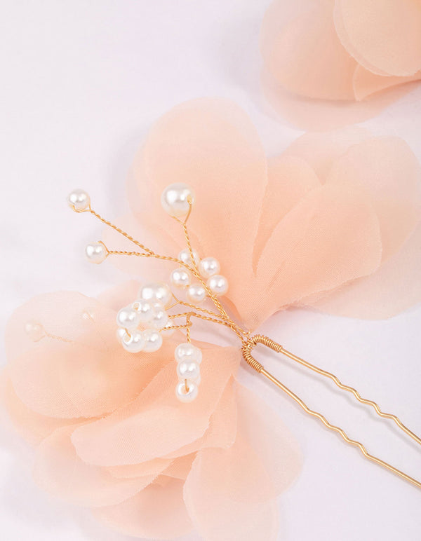Mixed Pearl & Flower Hair Pin Pack