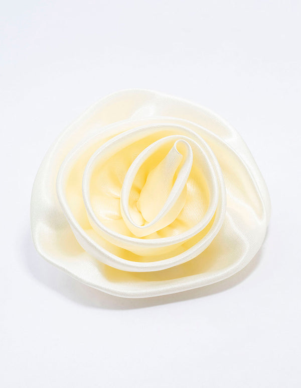 Cream Fabric Elegant Rosette Hair Clip