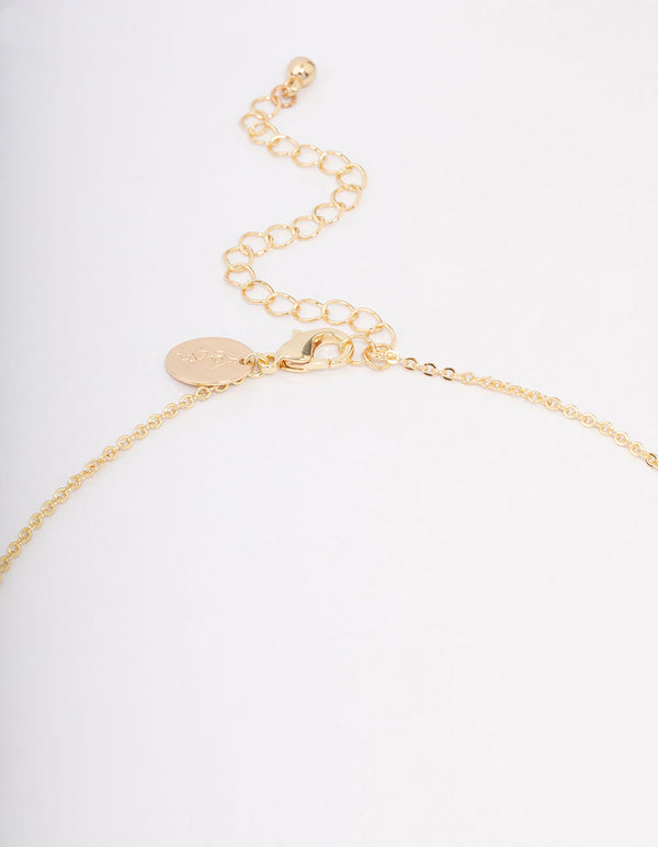 Gold Grand Cross Cubic Zirconia Pendant Necklace