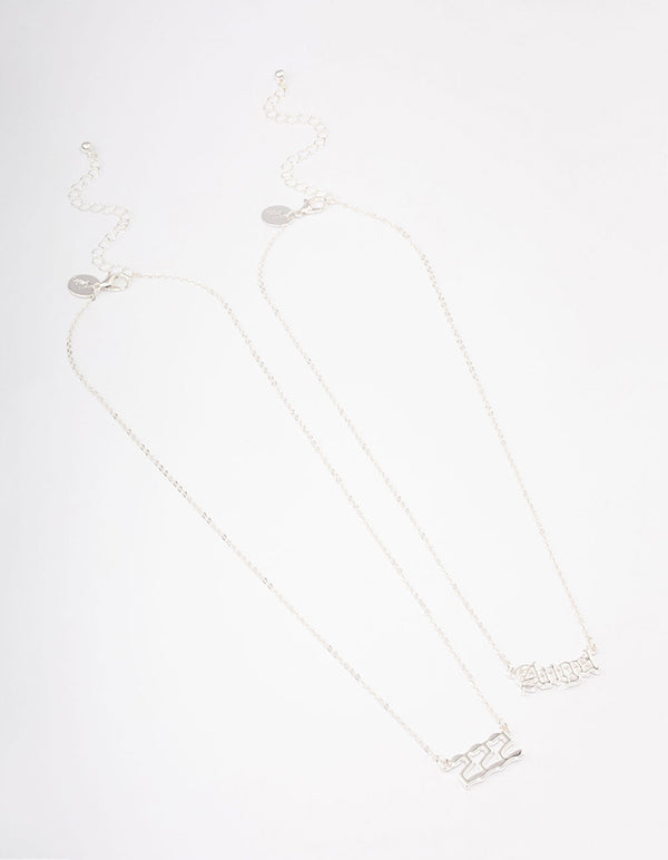 Silver Plated Angel Number '222' Necklace Pack