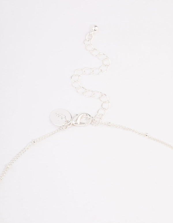 Silver Amethyst Eclipse Moon Pendant Necklace