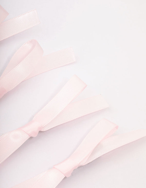 Pink Simple Hair Bows 4-Pack