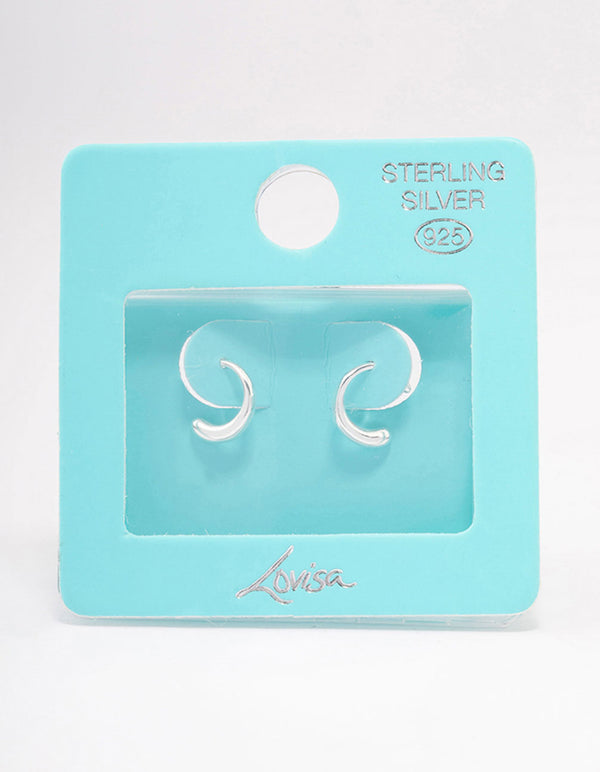 Sterling Silver Mini Calligraphy Hoop Earrings