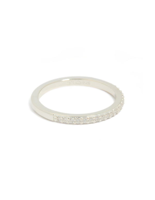 Sterling Silver Cubic Zirconia Pave Band Ring
