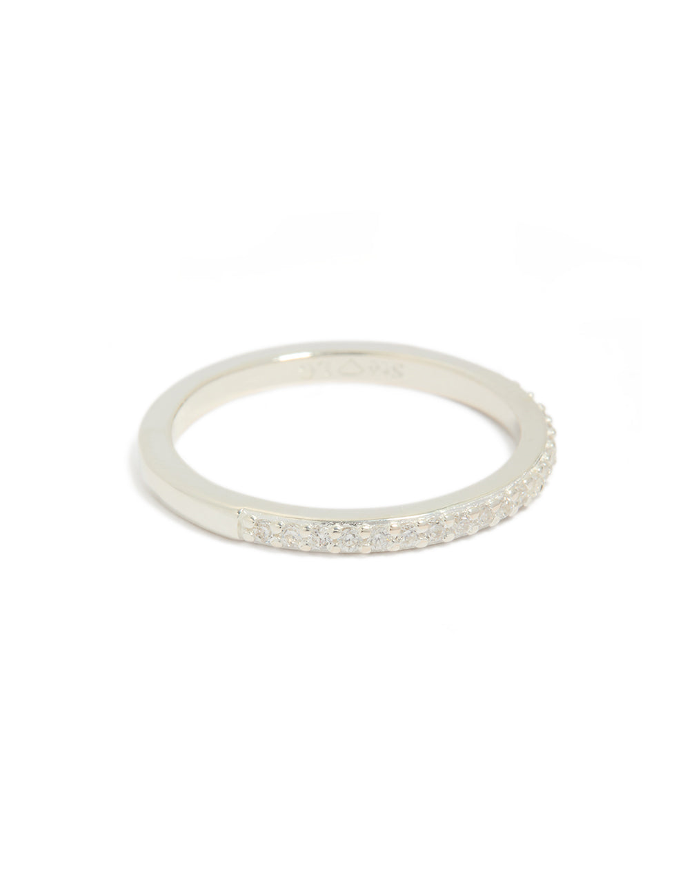 Sterling Silver Cubic Zirconia Pave Band Ring