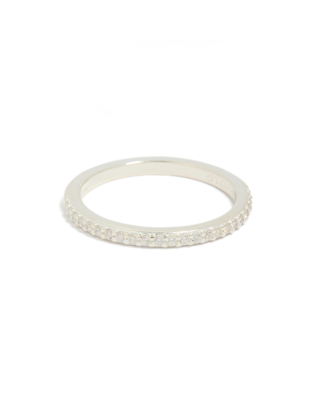 Sterling Silver Cubic Zirconia Pave Band Ring
