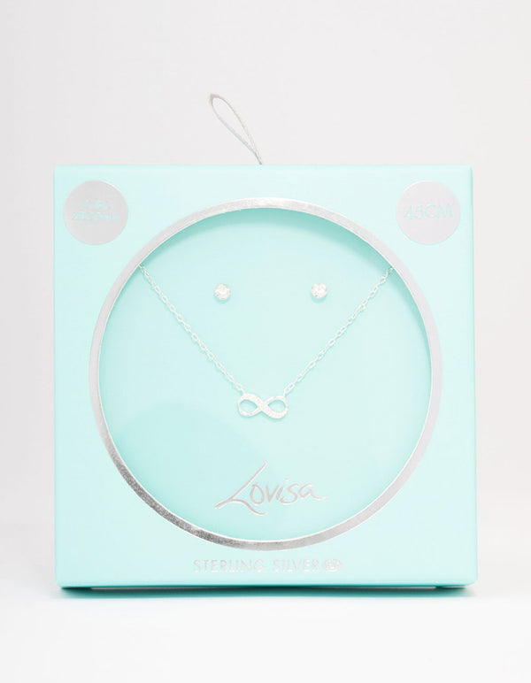 Sterling Silver Infinity Jewellery Set