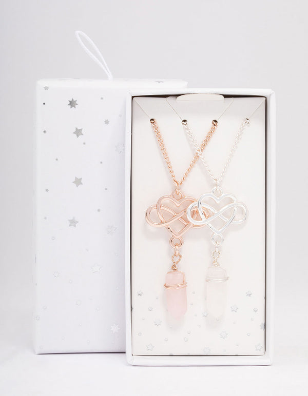 Mixed Metal Semi-Precious Infinity Necklace Pack