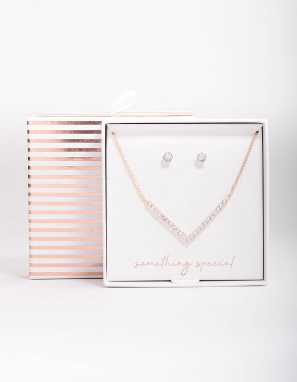Rose Gold Cubic Zirconia Jewellery Set