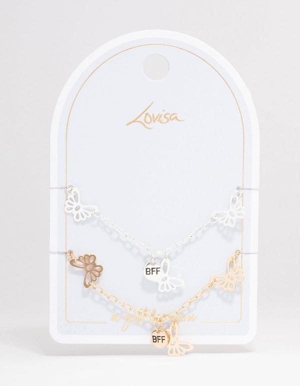 Mixed Metal Butterfly Bracelet Pack