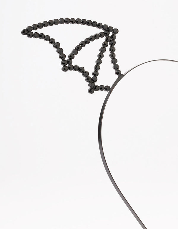 Black Bat Wing Beaded Headband